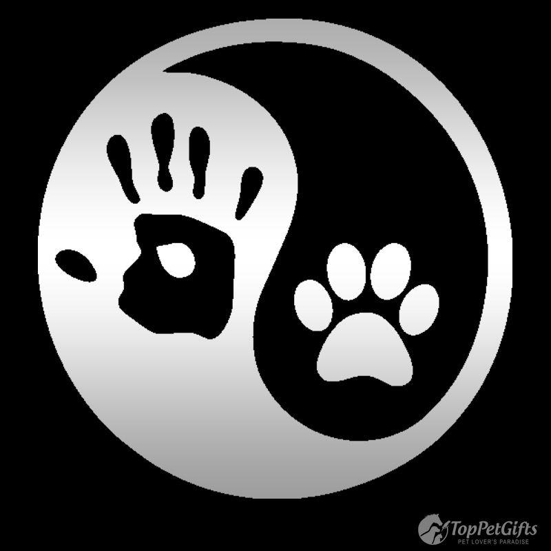 Hand Paw Logo - Yin Yang Hand & Paw Decal - Top Pet Gifts