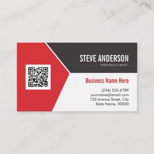 Red Corporate Logo - Professional Modern Red QR Code Logo Business Card
