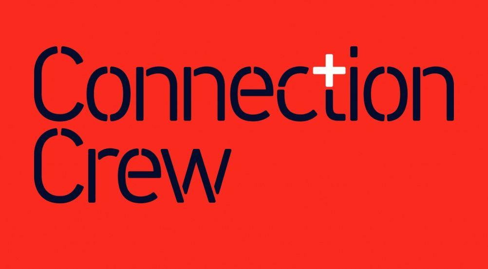 Red Crew Logo - Connection Crew branding, by Baxter and Bailey