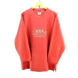 Red Crew Logo - Vintage Levi's Men's Sweater Size 2XL Red Crew Neck Big Logo Long ...