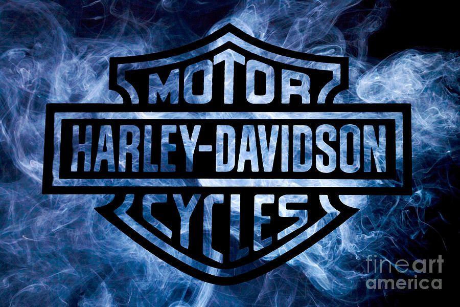 Harley-Davidson Logo - Harley Davidson Logo Blue Digital Art by Randy Steele