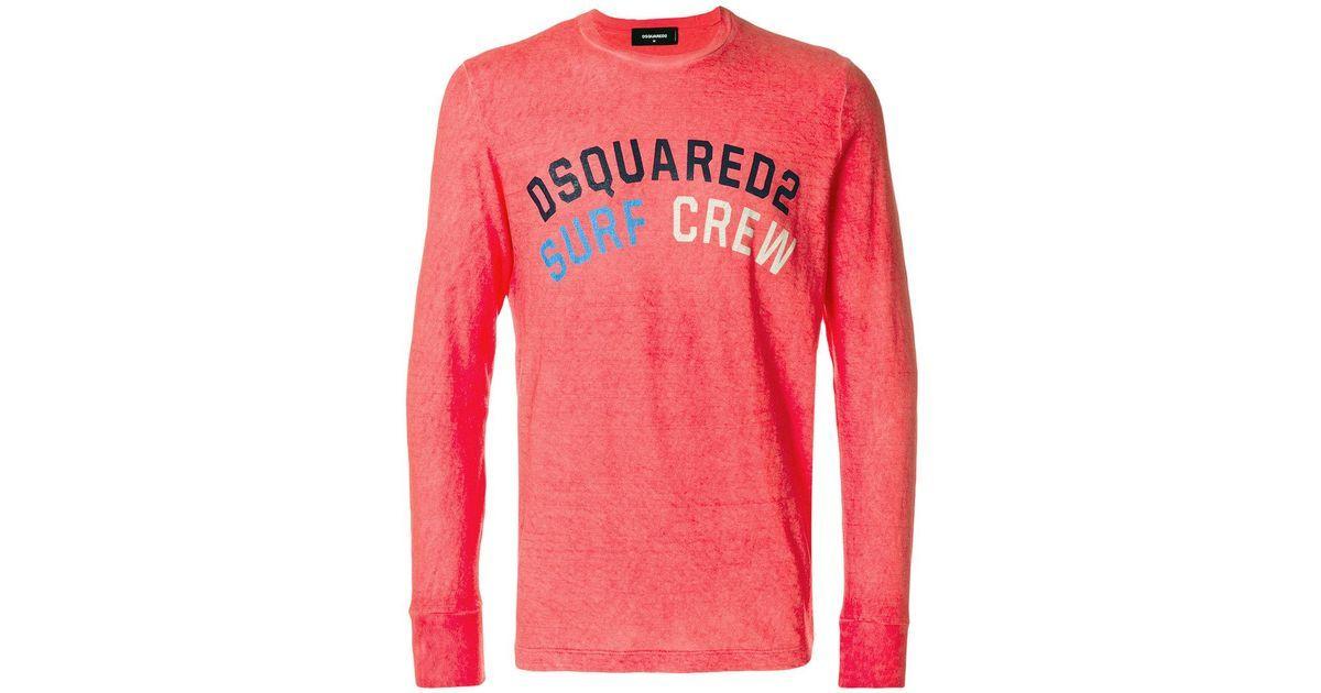 Red Crew Logo - Dsquared² Surf Crew Logo T-shirt in Red for Men - Lyst