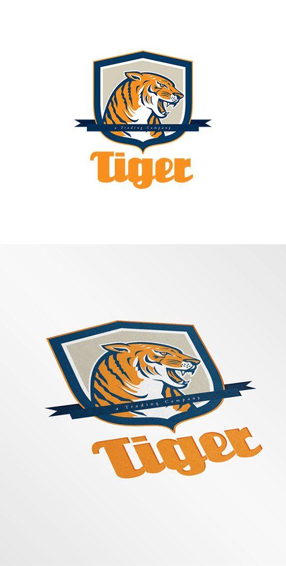 Tiger C Logo - Tiger Trading Company Logo Logo Templates Creative Market