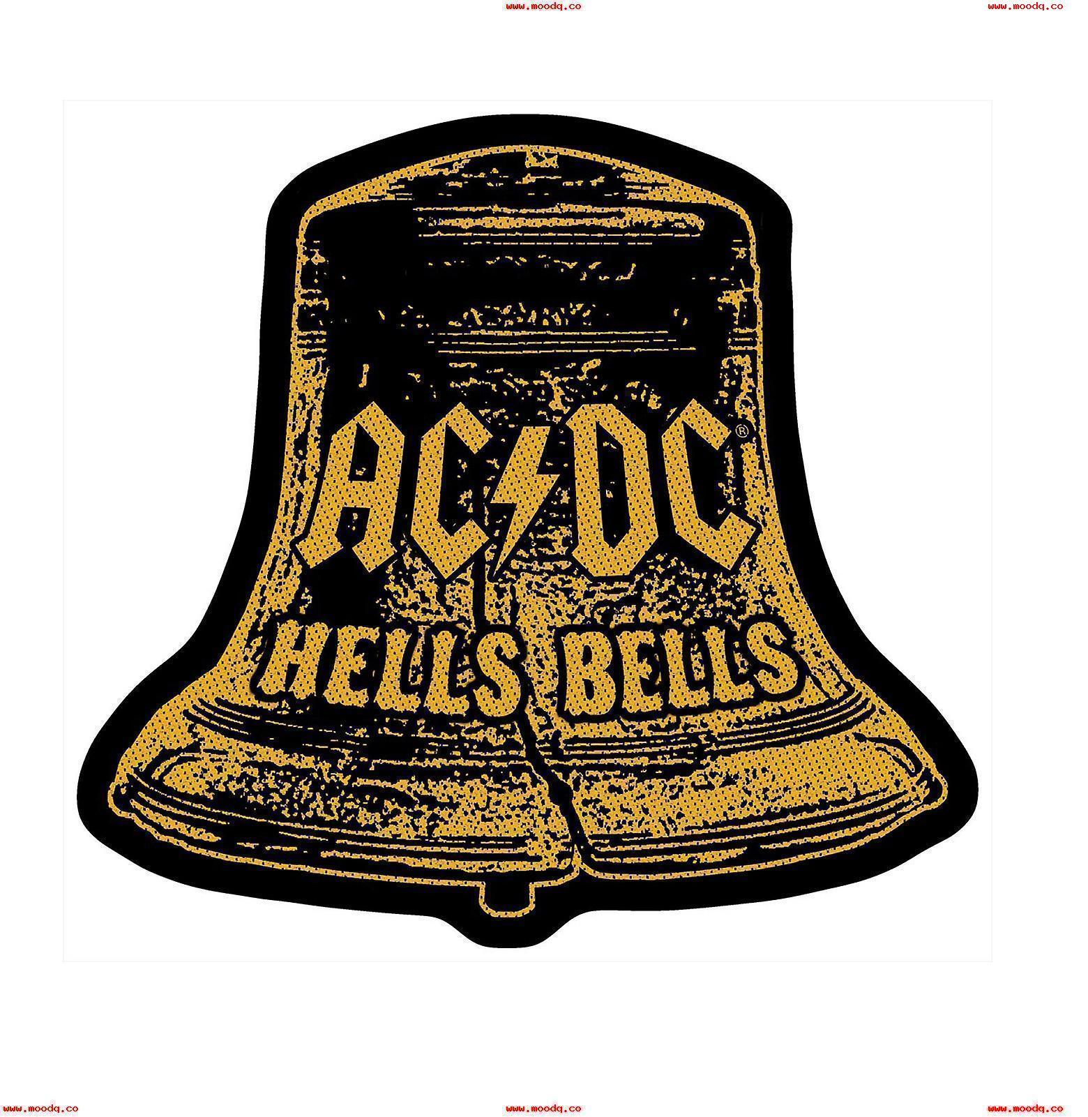 Official AC DC Logo - AC DC Hells Bells Distressed Logo Official New Black Woven Cut Out