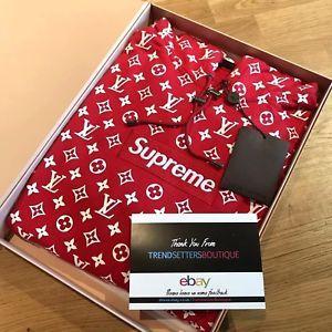 Louis Vuitton Supreme Red Logo - LOUIS VUITTON SUPREME BOX LOGO HOODIE AUTHENTIC X LARGE MONOGRAM XL