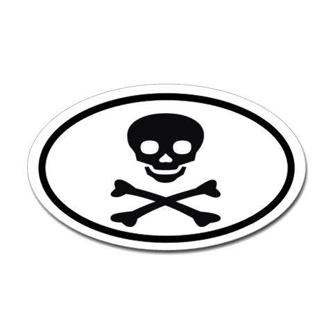 Crossed Bones Logo - Skull and Crossed Bones Oval Sticker