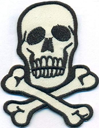 Crossed Bones Logo - Crossed Bones Piraten Logo Skull Head Skeleton Biker Flag Iron on ...