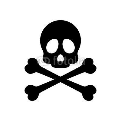 Crossed Bones Logo - Skull and crossed bones. Simple icon. Black on white background ...