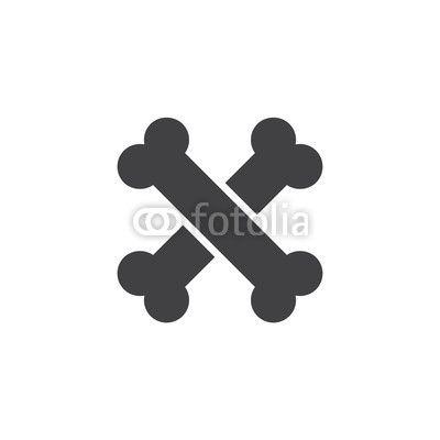 Crossed Bones Logo - Crossed bones vector icon. filled flat sign for mobile concept and ...