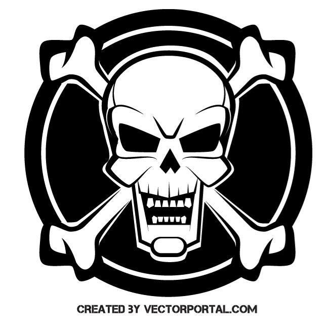 Crossed Bones Logo - Download Vector - Crossed bones skull icon - Vectorpicker