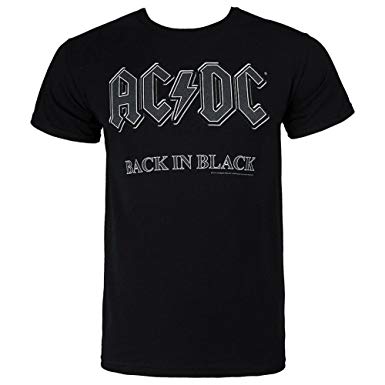 Official AC DC Logo - Official ACDC T Shirt AC DC AC/DC Back in Black Logo XXL: Amazon.co ...