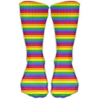 Rainbow Pattern Logo - Amazon.com: Rainbow Pattern Logo Casual Socks Crew Socks Ankle Socks ...