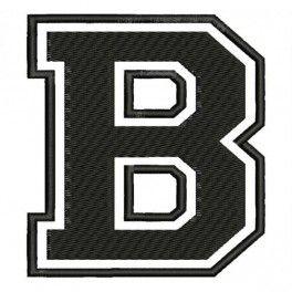 B College Logo - Embroidered Patch B (LETTER B) (FONT COLLEGE)