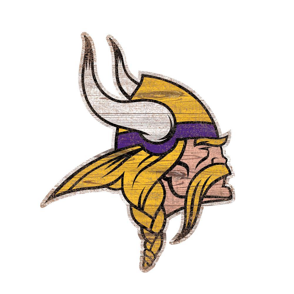 NFL Vikings Logo - Adventure Furniture NFL Indoor Minnesota Vikings Distressed Logo ...