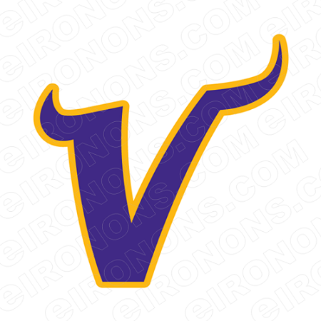 NFL Vikings Logo - MINNESOTA VIKINGS V LOGO SPORTS NFL FOOTBALL T SHIRT IRON ON