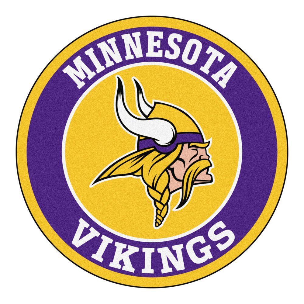 Minnesota Vikings Logo - FANMATS NFL Minnesota Vikings Purple 2 ft. Round Area Rug-17965 ...