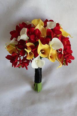 Red White Yellow Flower Logo - Red, White & Yellow Designer Silk Wedding Flowers — Silk Wedding ...