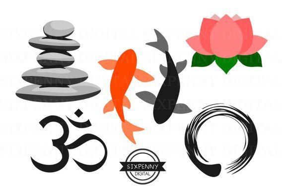Zen Fish Logo - Meditation Clipart Ohm Enso Circle Ink Feng Shui Art Zen Fish | Etsy