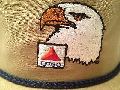 Tan Eagle Logo - vtg Unworn CITGO EAGLE LOGO Cap Oil Company Gas Hat Tan Trucker ...