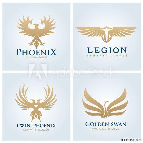 Tan Eagle Logo - Eagle logo set. Bird logo. Phoenix logo. Wing logo. Vector logo