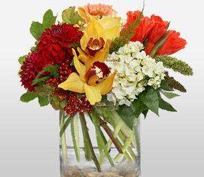 Red White and Yellow Flower Logo - Floral Arrangement