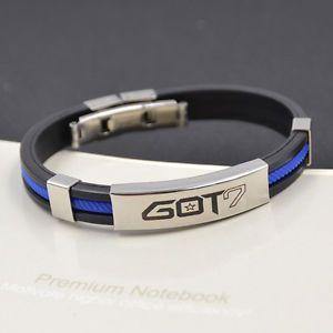 Got7 Logo - KPOP Titanium Steel Bracelets GOT7 Logo Silicone Buckle Gift Fans