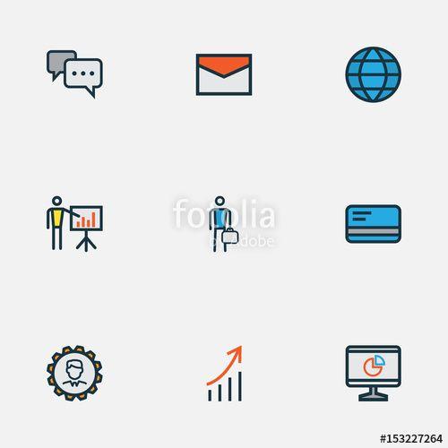 Cash Report Logo - Business Colorful Outline Icon Set. Collection Of Conversation