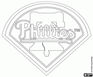 White Phillies Logo - Logo of Philadelphia Phillies coloring page printable game