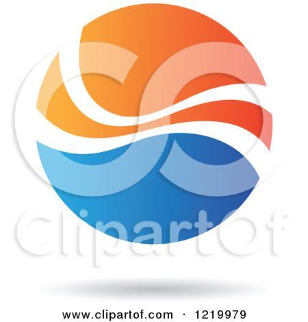 Light Blue Orange Red Sphere Logo - Blue Light And Orange Sphere Logo Clipart Of A Clipart