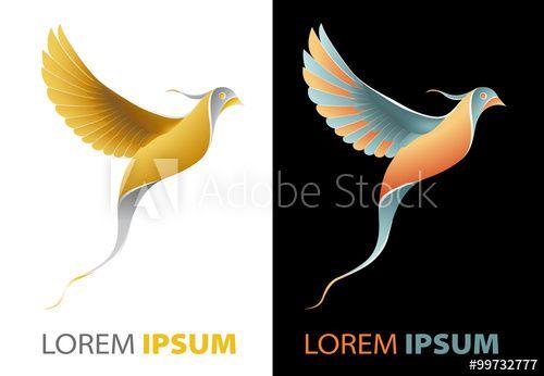 Orange Bird Company Logo - flying golden bird fancy, luxurious company logo concept - Buy this ...