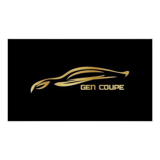 Genesis Coupe Logo - Genesis Coupe Gold Silhouette Logo Poster