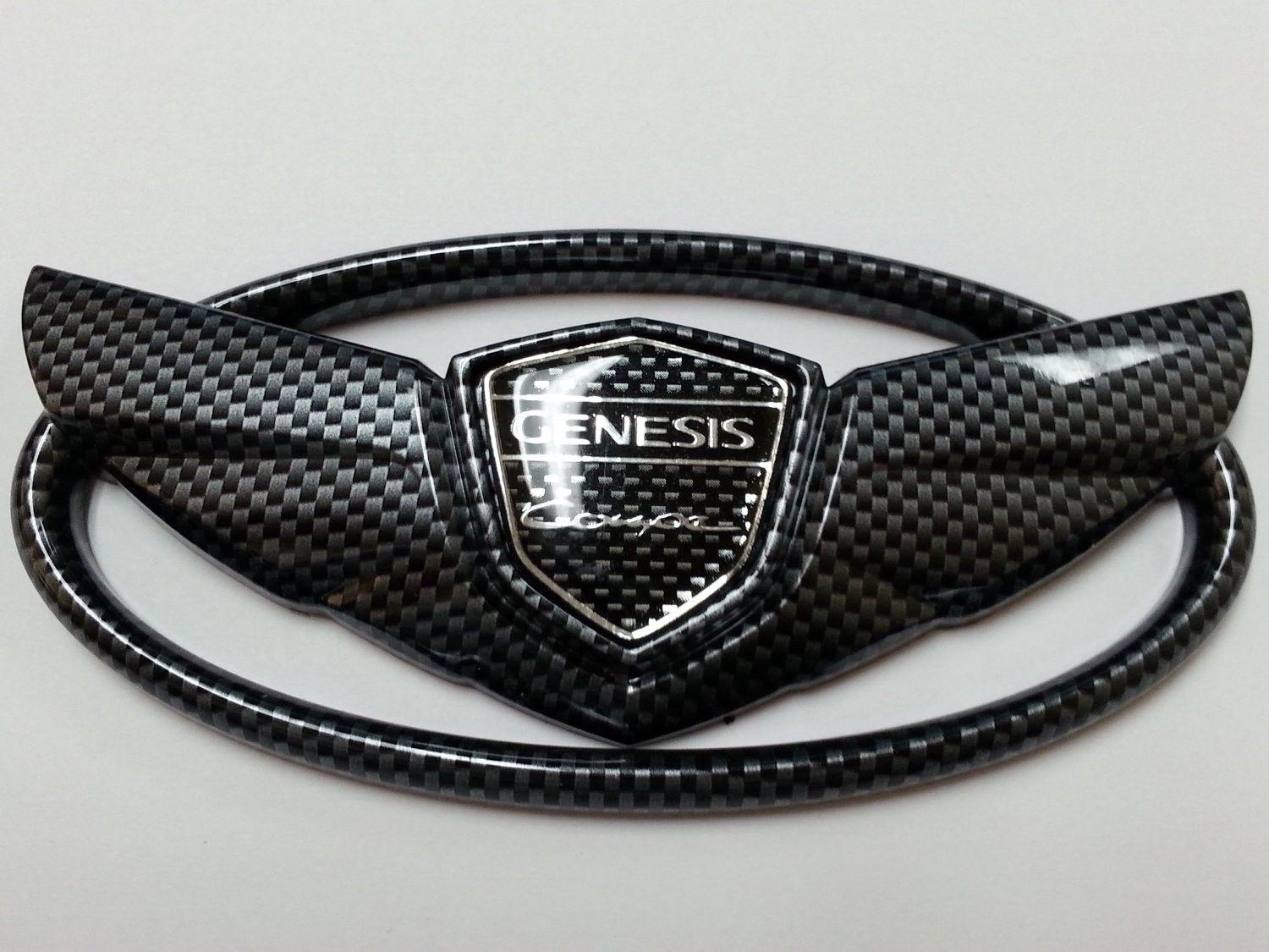 Genesis Coupe Logo - Carbon Fiber Look Wing Emblems set genesis coupe