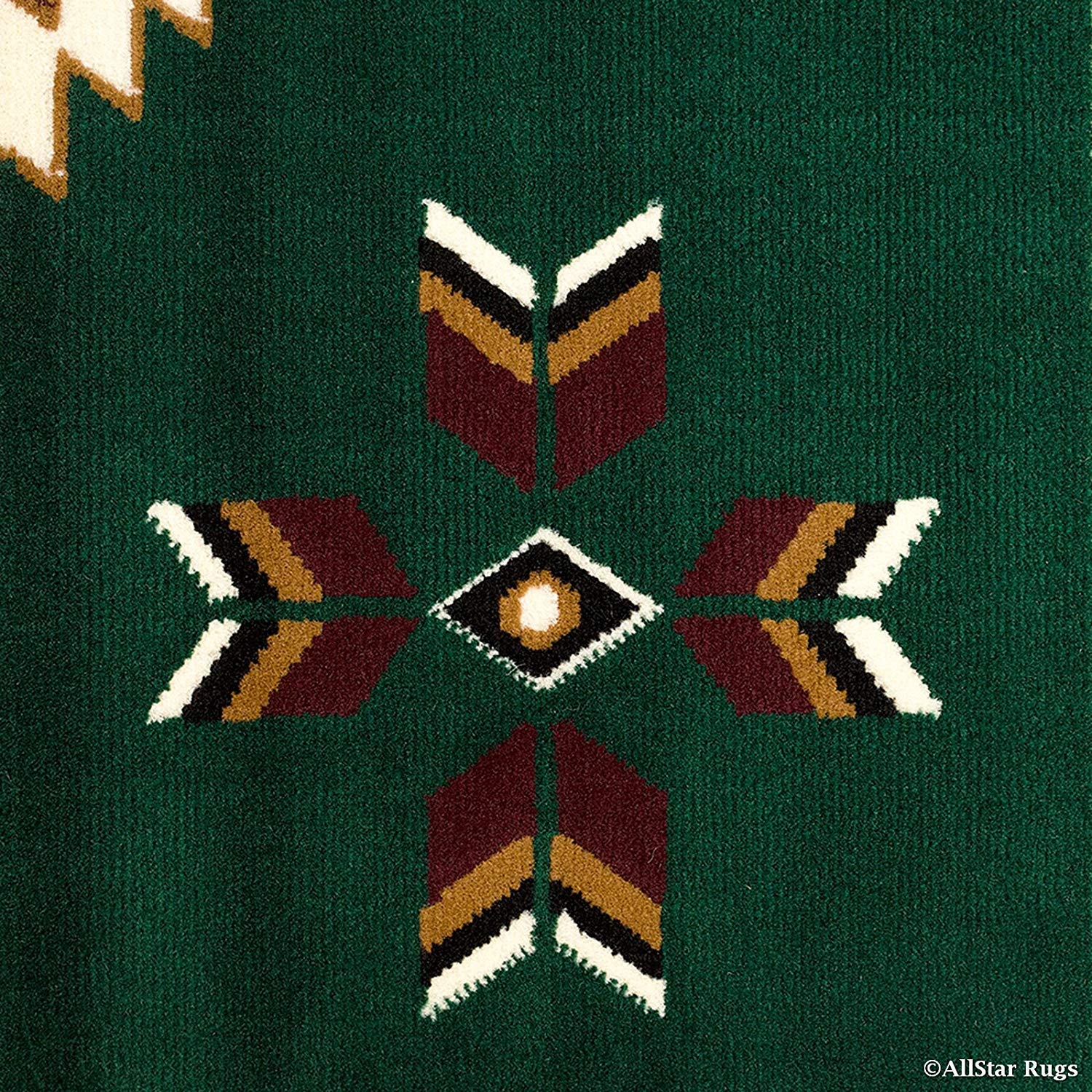 Southwestern Design Green Logo - Allstar 8 X 11 Green Woven Traditional Southwestern