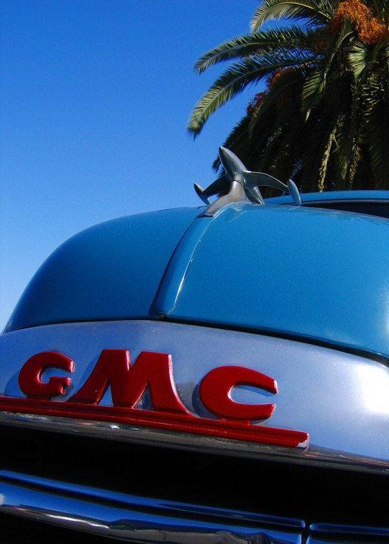Vintage GMC Truck Logo - Vintage GMC Truck Hood and Emblem Classic by RetroRoadsidePhoto ...