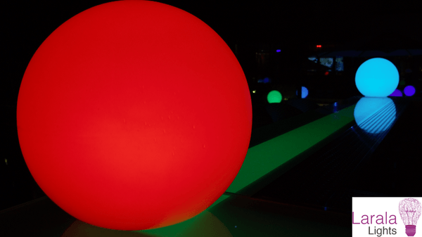 Light Blue Orange Red Sphere Logo - The Sphere (40cm) - LED light ball - Larala Lights NZ