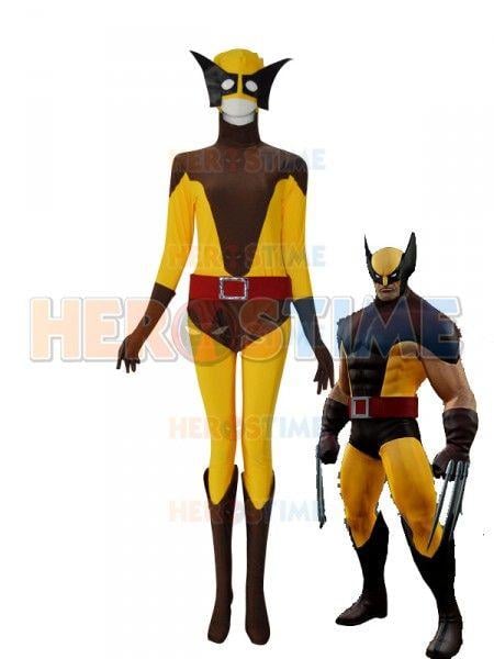Brown and Yellow Wolverine Logo - Wolverine X Men Yellow & Brown Superhero Costume