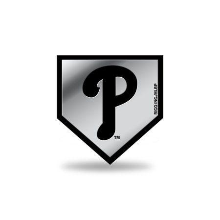 White Phillies Logo - Philadelphia Phillies Logo MLB Molded Self-Adhesive Auto Emblem ...