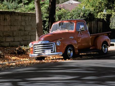 Vintage GMC Truck Logo - Old GMC Truck During Fall, Santa Barbara, California, USA ...
