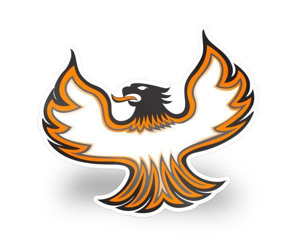 Orange Bird Company Logo - Phoenix-Bird Vinyl Decal - Orange - ZDecals