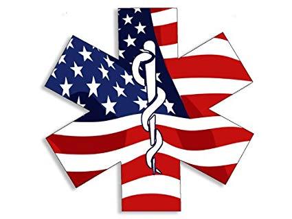 American Flaag Star Logo - Amazon.com: American Flag EMT Star of Life Shaped Sticker (emergency ...