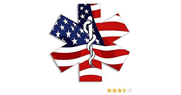 American Flaag Star Logo - Amazon.com: American Flag EMT Star of Life Window Sticker (decal ...