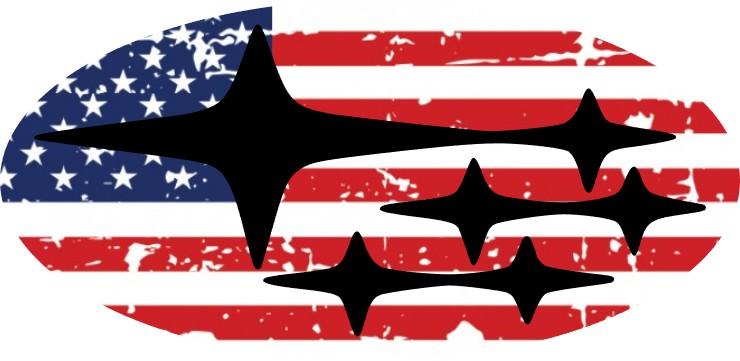 American Flaag Star Logo - American Flag (Red, White & Blue) Subaru Emblem Overlay Decal Set ...