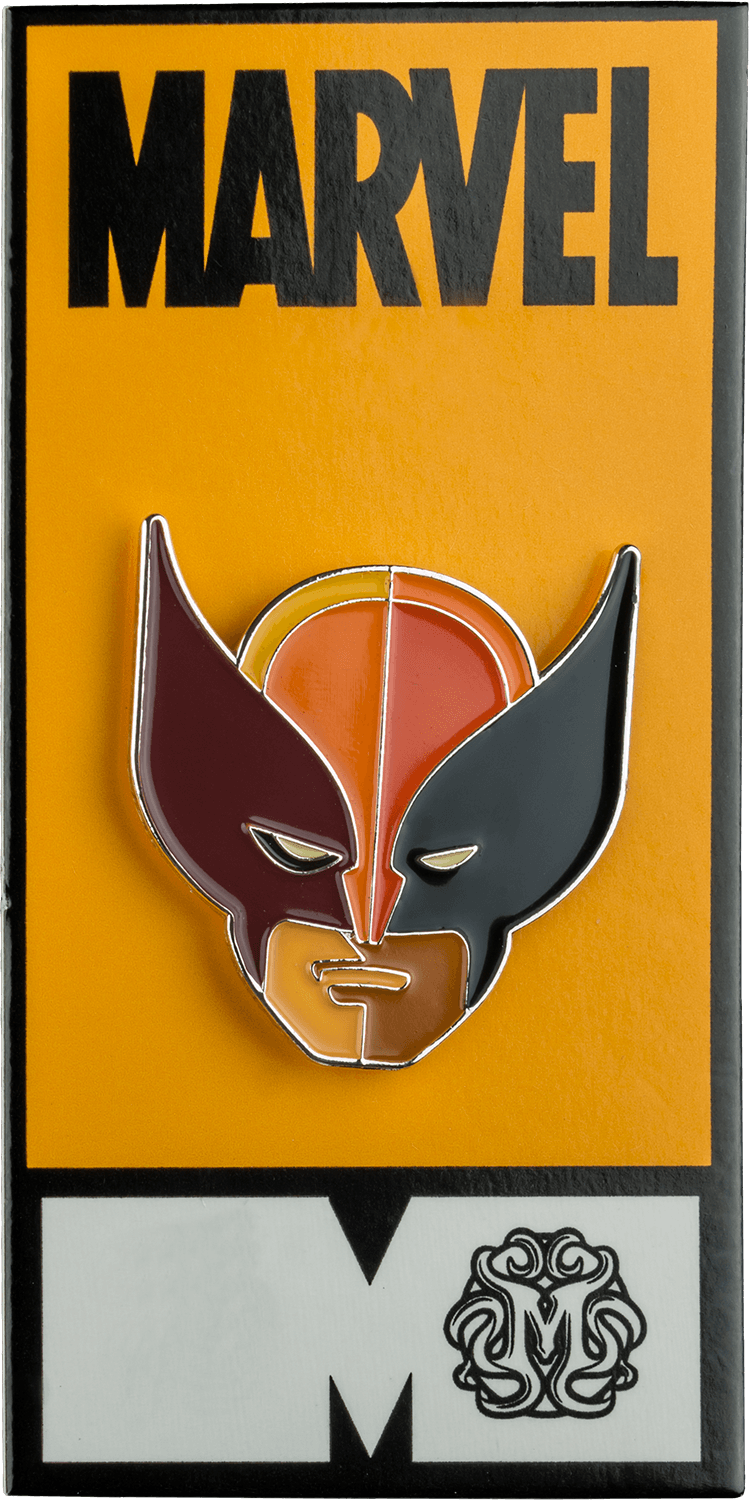 Brown and Yellow Wolverine Logo - X Men Brown Suit Enamel Pin