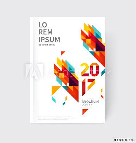 Purple Yellow Red Blue Logo - White modern business brochure, leaflet, flyer, cover template