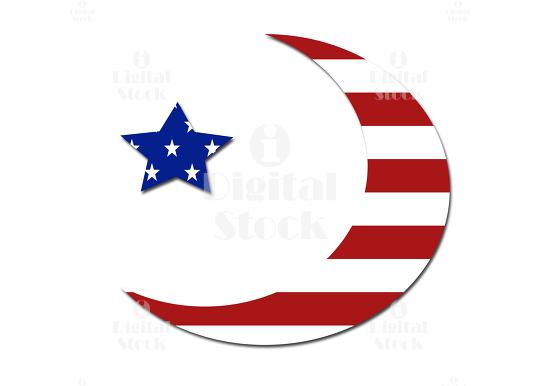 American Flaag Star Logo - US flag moon star symbol - iDigitalStock - Royalty free stock images ...