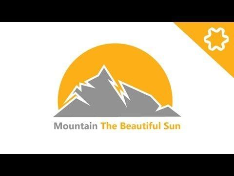 Sun and Mountain Logo - illustrator logo design tutorial for beginners to make