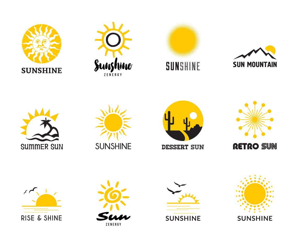 Sun and Mountain Logo - Sun Logos Vector Set Vector Art & Graphics