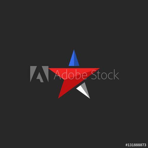 American Flaag Star Logo - Star logo mockup, USA patriotic icon design element template in ...
