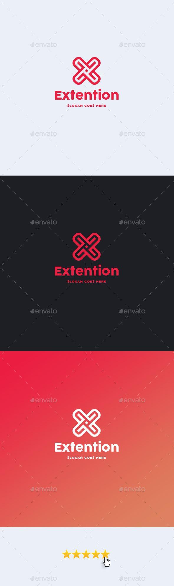 Red Letter X Logo - Extention • Letter X Logo Template #software #store #x • Available