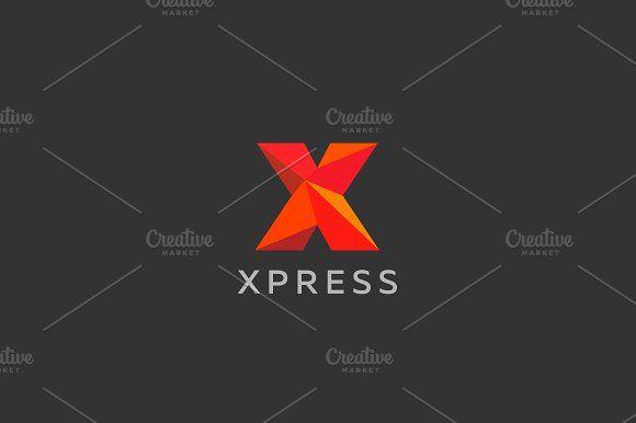 Red Letter X Logo - Polygon letter X logo design ~ Logo Templates ~ Creative Market